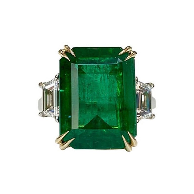 Emerald EC Ring 9.32 CT For Sale