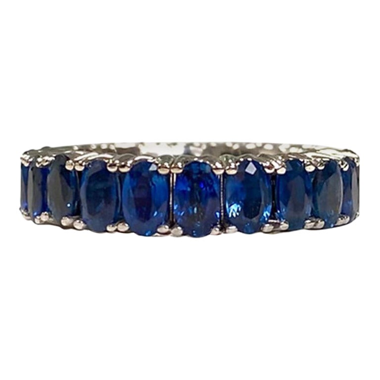 Expandable Sapphire Oval Eternity Band 6.61 CT For Sale