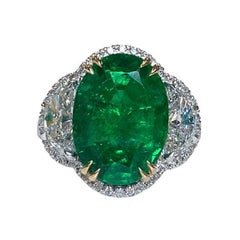 Emerald Oval Ring 6.69 CT
