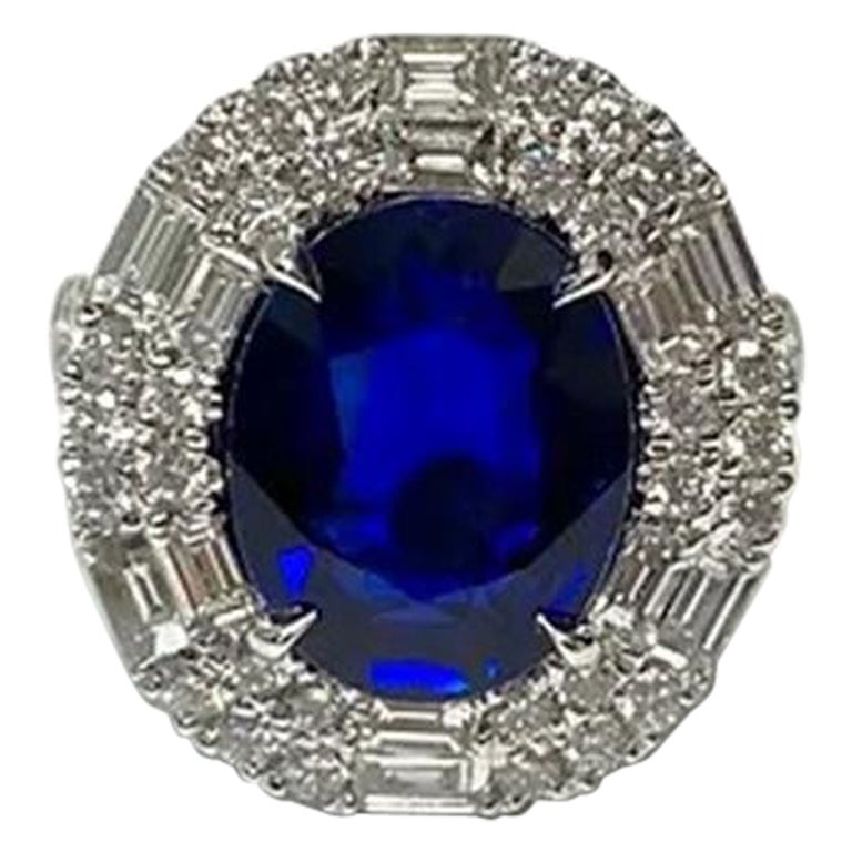 Ceylon Sapphire Oval Ring 4.47 cts For Sale