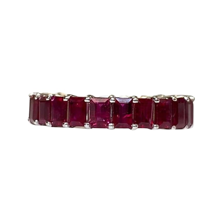 5.25 CTS Ruby Baguette Eternity Band For Sale