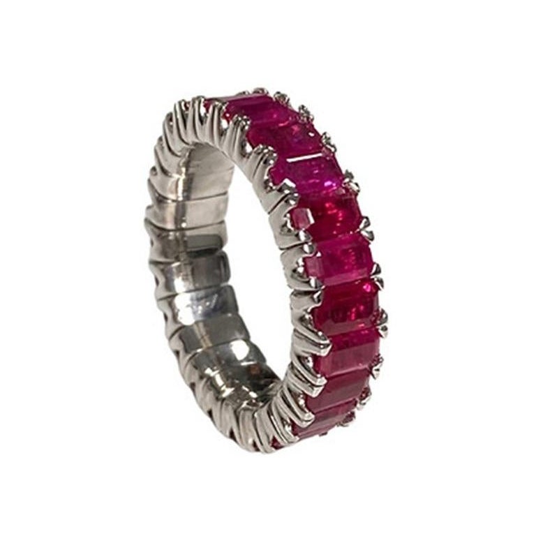 Flexible Ruby EC Eternity Band 6.82 CT For Sale