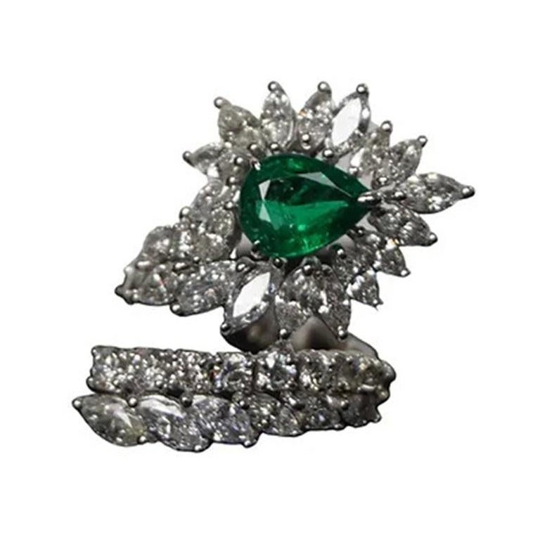 Emerald Finger Wrap Ring 1.92 CTS For Sale