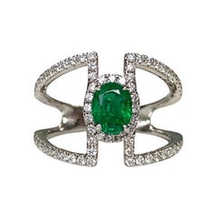Ovaler Smaragd-Ring 0,78 Karat, Smaragd
