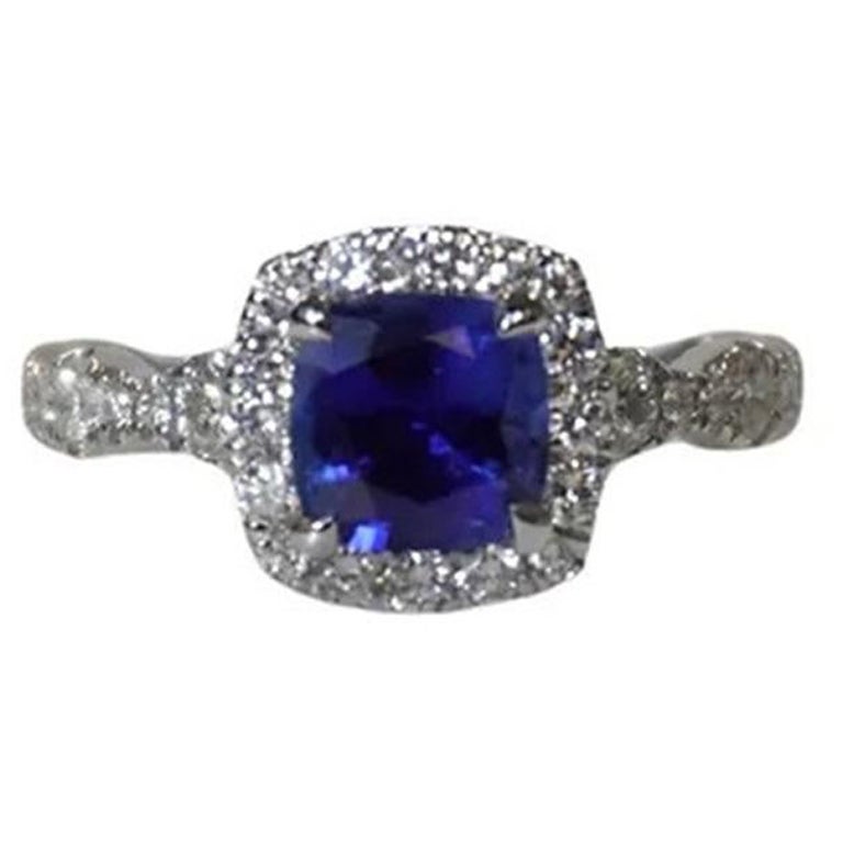 Sapphire Cushion Ring 1.56 CTS For Sale