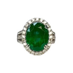 5.31 Carat Emerald Oval Ring
