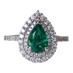 1.19 Carat Emerald Pear Ring