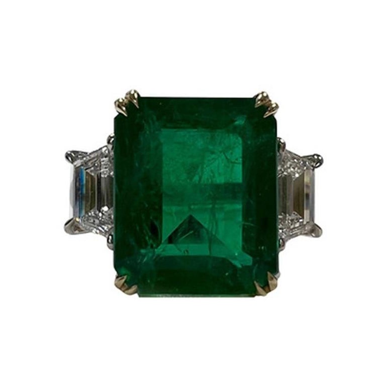 6.25 Carat Emerald EC Ring For Sale