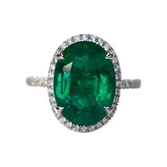 6.55 Carat Emerald Oval Ring