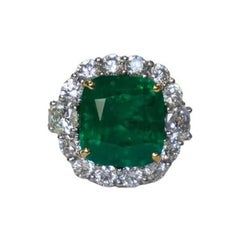 Emerald Cushion Ring 11.05 CTS