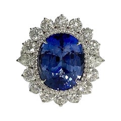 10.23 Carat Ceylon Sapphire Oval Ring