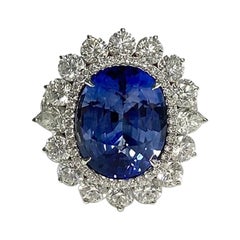 10.23 Carat Ceylon Sapphire Oval Ring