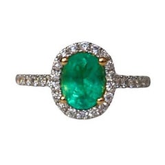 1.21 Carat Colombian Emerald Oval Ring
