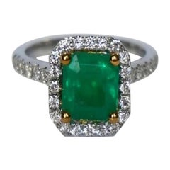 1.95 Carat Colombian Emerald EC Ring