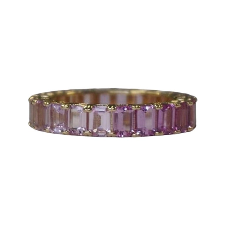 5.63 Carat No Heat Pink Sapphire Eternity Band For Sale