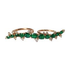 3.09 Carat Double Finger Emerald Ring