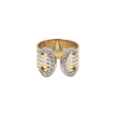 C De Cartier Trinity Tri Color Gold and Diamond Band Ring