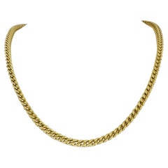 14 Karat Gelbgold Herren Halskette mit quadratischer Franco Link Kette