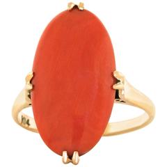 Edwardian Natural Coral Gold Ring