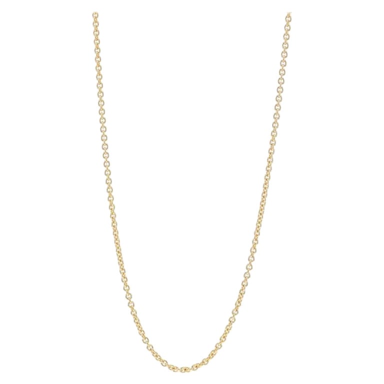 Yellow Gold Cable Chain Necklace 20" - 14k Italy For Sale