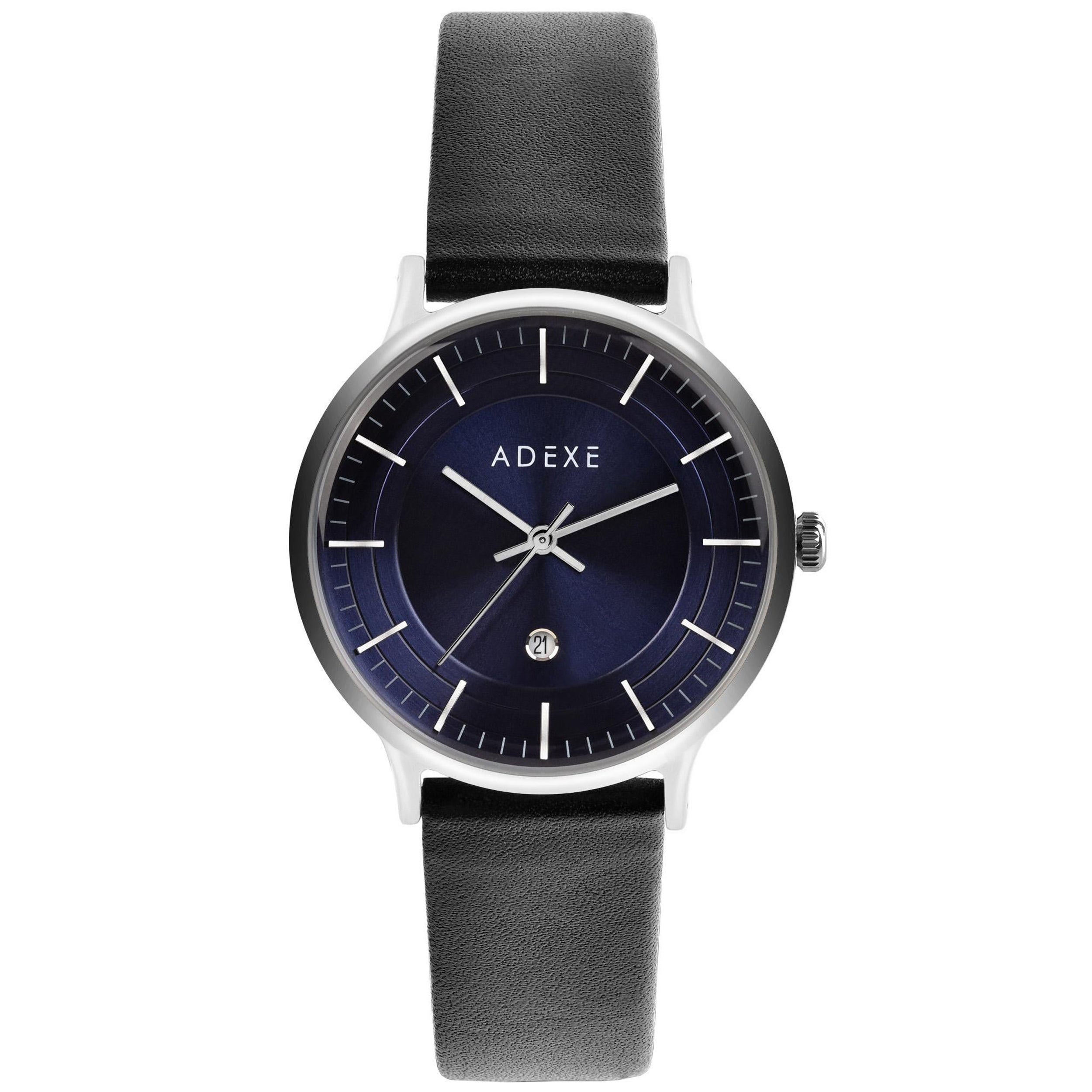 MAC - Classic Plain Dial Leather Blue Quartz Watch 'Complimentary Extra Straps' For Sale