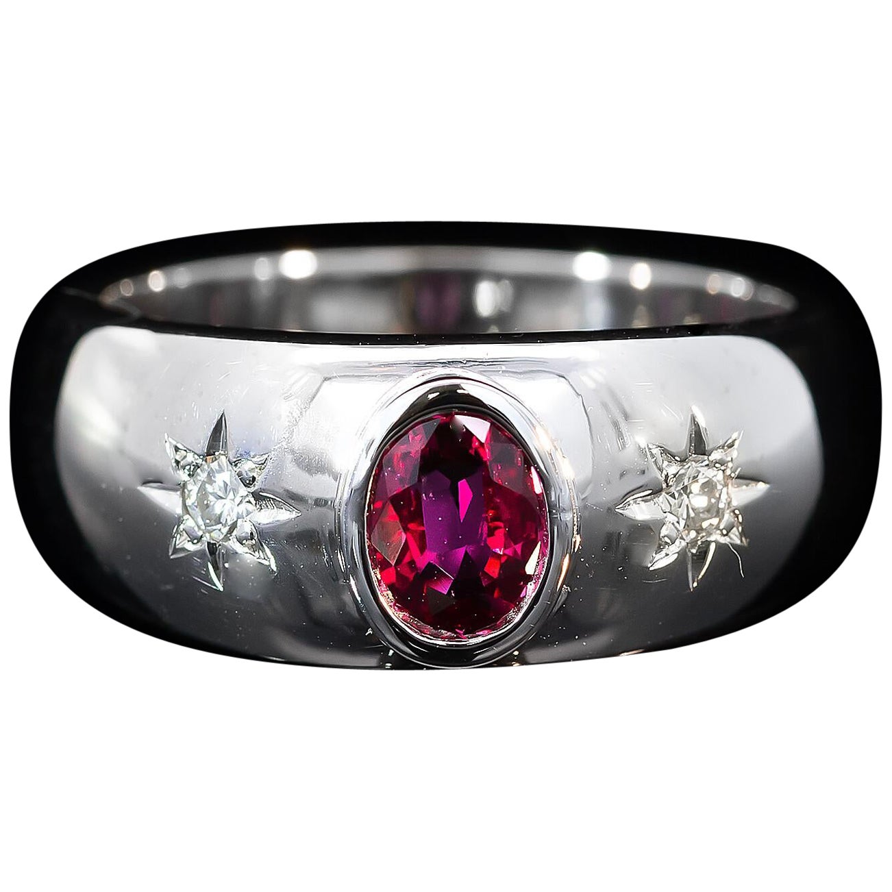 Modern Ruby & Diamond Ring Circa 2008