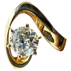 Bague de fiançailles sur mesure en or jaune 14 carats avec diamant 1,52 carat, évaluation