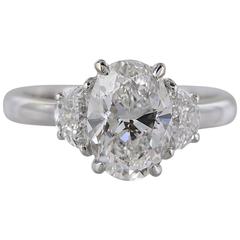 2.01 Carat G/SI2 GIA Oval Diamond Ring 6