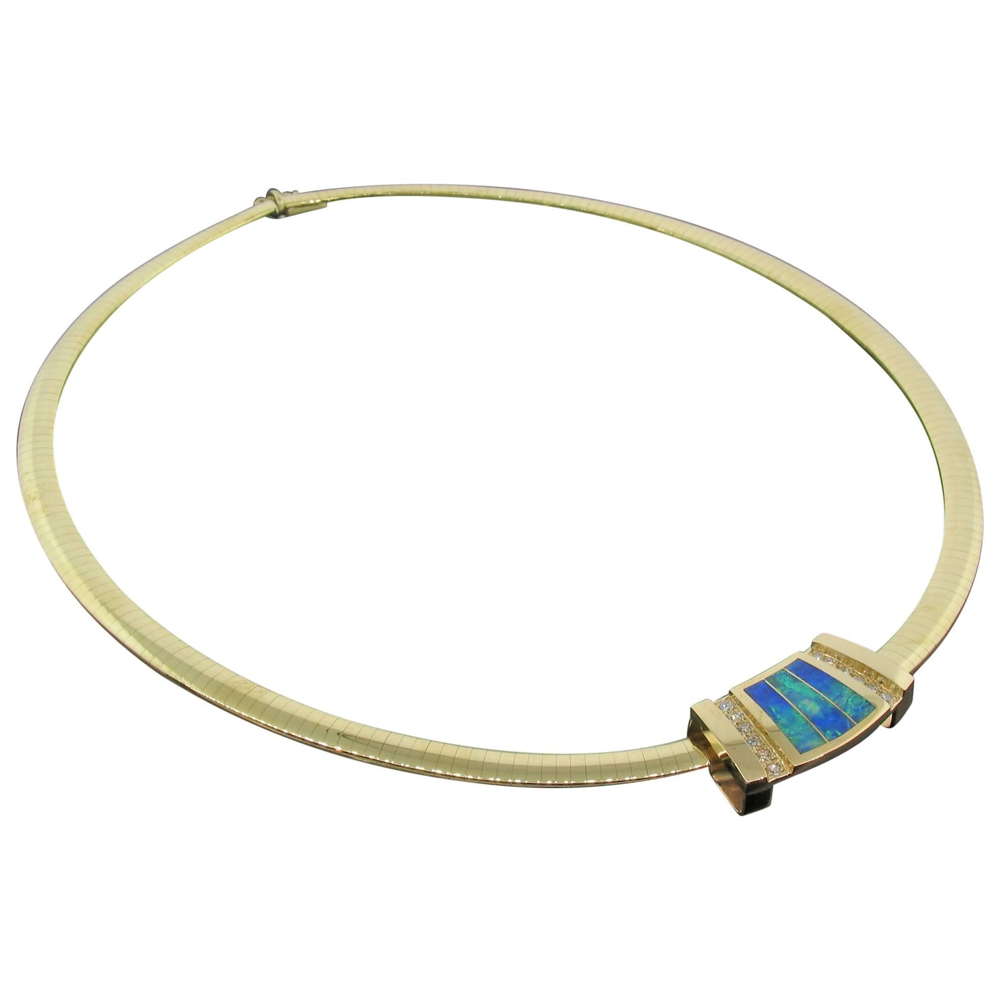 Mark Hileman Opal Pendant with Omega Necklace
