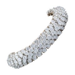 Hammerman Brothers Bracelet flexible à 5 rangées de bracelets en platine et diamants