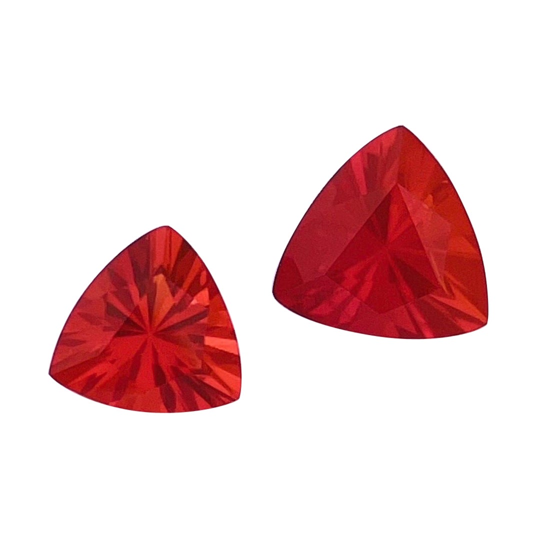 1.89 quilates Ópalo de fuego natural mexicano dos veces anillo talla de precisión