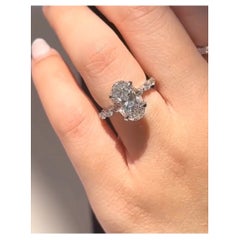 Certificato GIA 5.00  F/VS2 Ct Diamante Naturale Taglio Ovale  Anello solitario in oro 18k