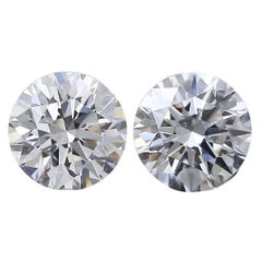 Par de diamantes brillantes talla ideal 0.85ct - Certificado GIA