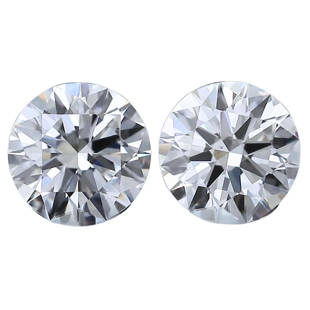Magnificent 0.92ct Ideal Cut Pair of Diamonds - GIA Certified For Sale