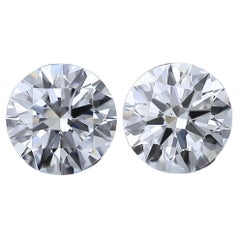Magnifique paire de diamants taille idéale de 0,92 carat, certifiés GIA