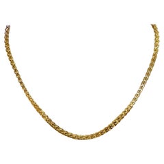 18K Yellow Gold Fancy Link Necklace Chain 16.5 Inches