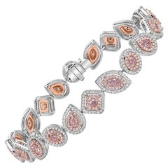 Bracelet mixte avec diamant rose de 5 carats