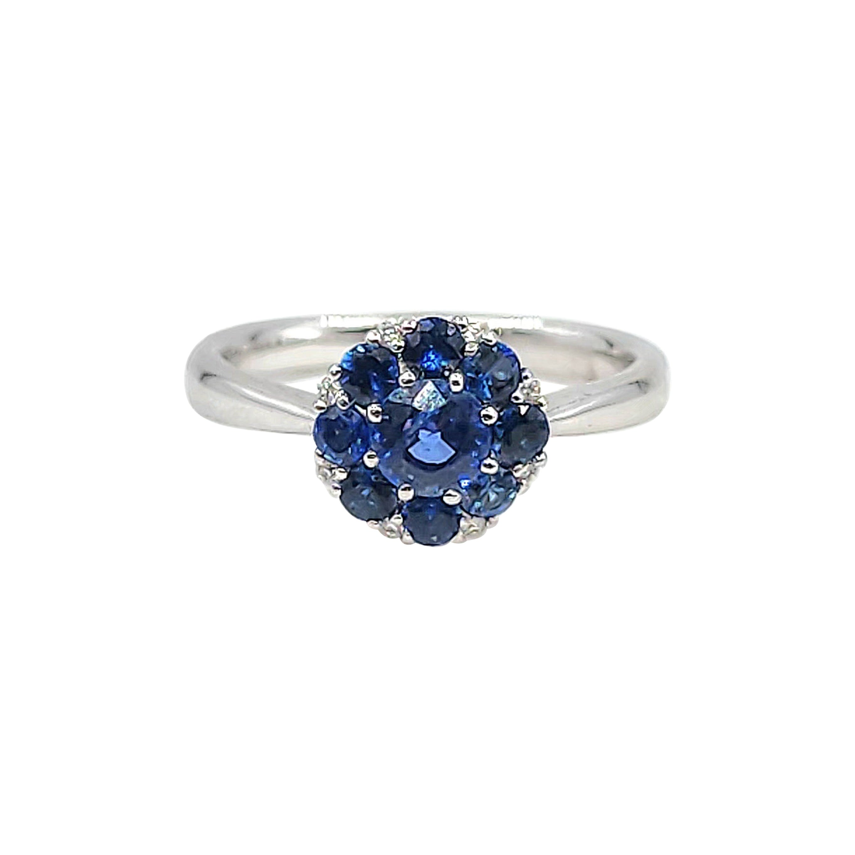 1.13 ct Natural Sapphire & Diamond Ring For Sale