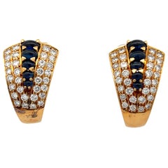Vintage Sapphire and Diamond Earrings 