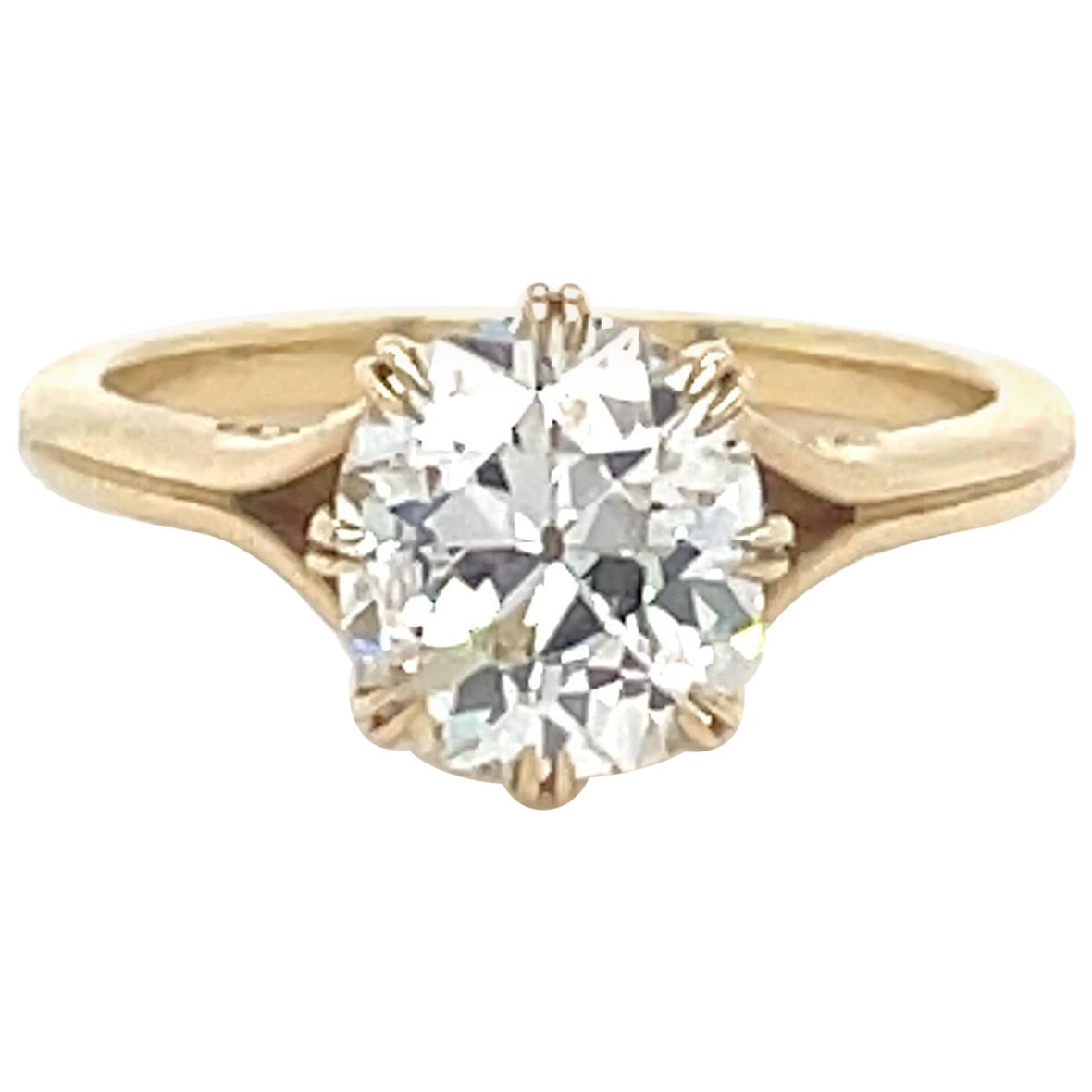 1.90 Carat Antique Cushion Diamond Engagement Ring
