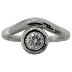 Vintage Tiffany & Co. Round Cut Diamond By The Yard 950 Platinum Solitaire Ring