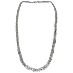 9.82 Carat Baguette Diamond Fashion Necklace In 18k White Gold