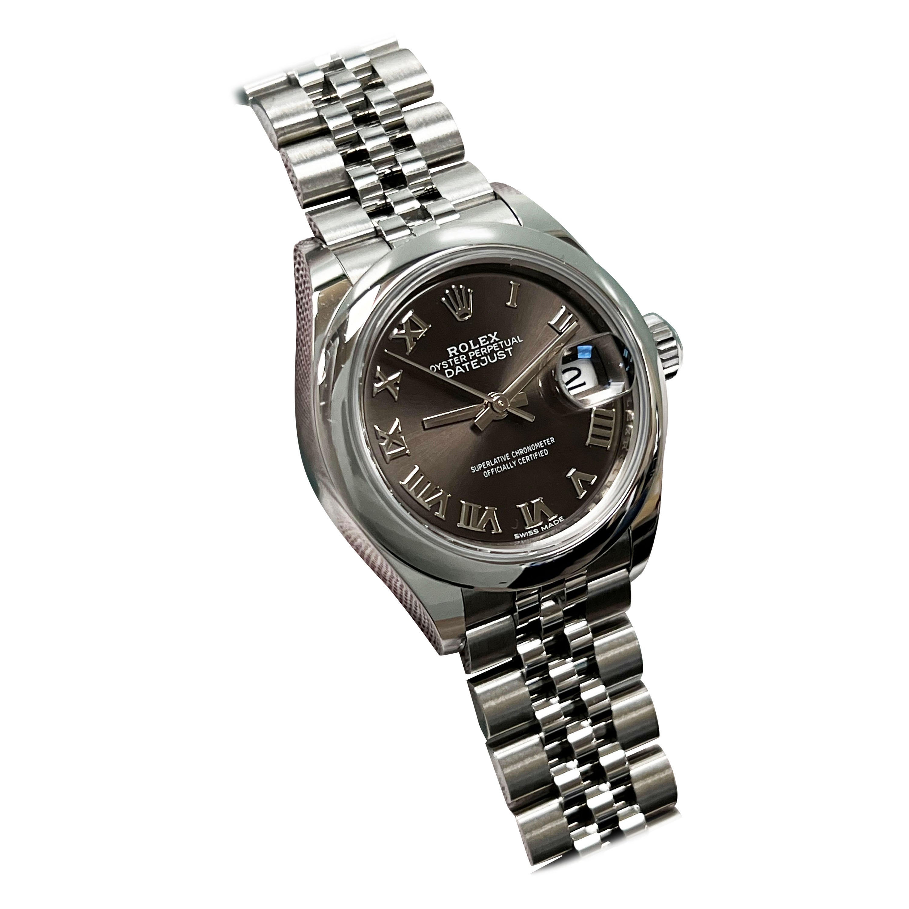 Rolex 279160 Señoras Datejust 28mm Gris Oscuro Esfera Acero Caja Papel 2020