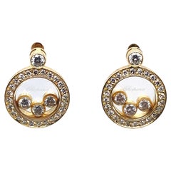 Chopard Happy Diamond Circle 18 Karat Yellow Gold Earrings