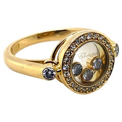 Chopard Happy Diamonds Ring aus 18 Karat Gelbgold mit Kreis