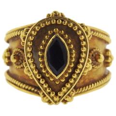 Zolotas Greece Saphir-Goldring mit Saphir
