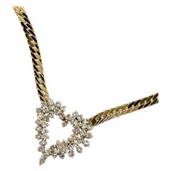 14 Karat Gelbgold Halskette mit 2,50 Karat Gesamtgewicht der Diamanten