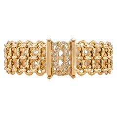 Cartier Bracelet pénélope double C vintage à 3 rangées de diamants, années 1990