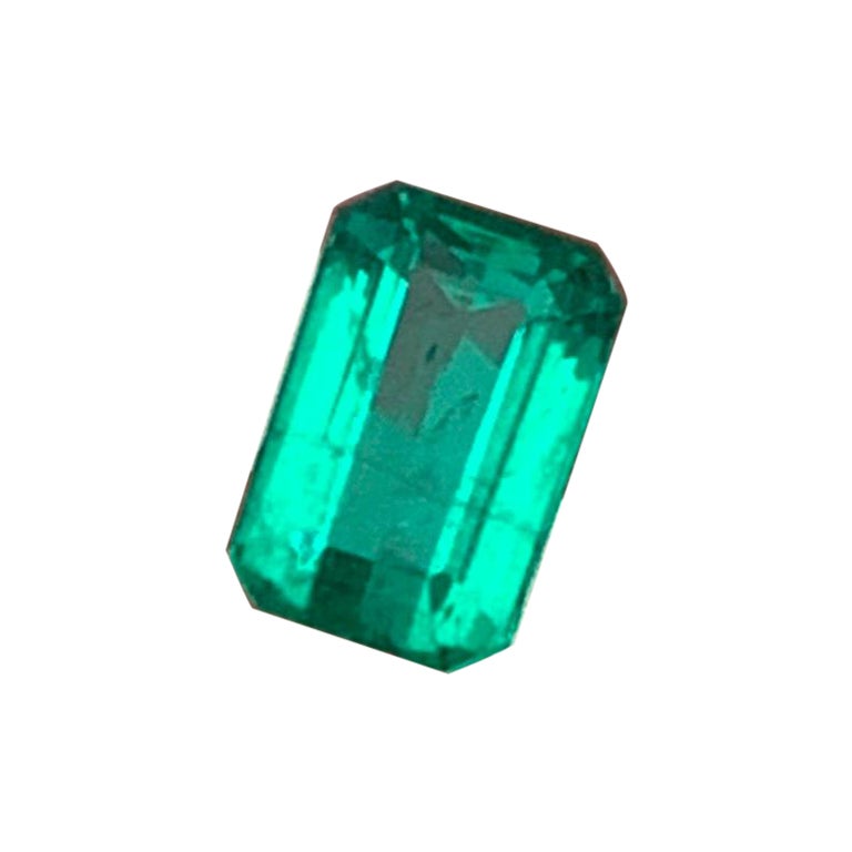 Afghanistan(Panjshir) 1.13 Ct Vivid Green Premium Grade Emerald Guild Certified  For Sale