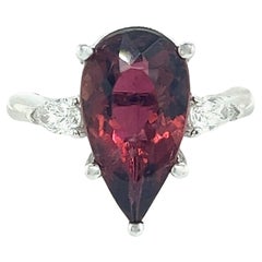 Anello con diamante di tormalina naturale Misura 7 Oro 14k W 4,8 TCW Certificato